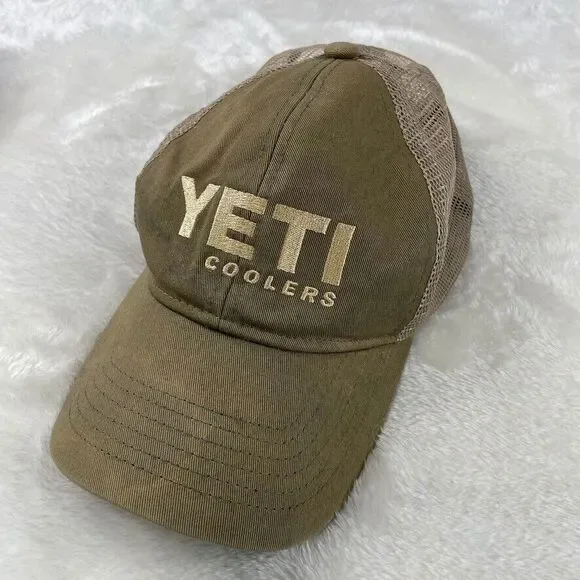 Yeti Coolers Hat Adult Adjustable Snapback Beige Distressed Hiking Camping * - Picture 3 of 7